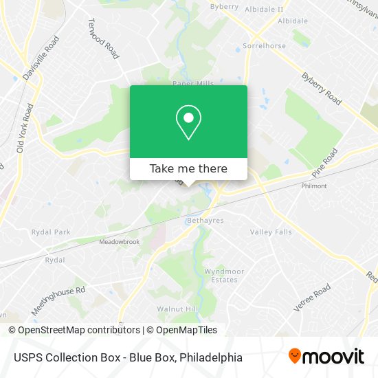 USPS Collection Box - Blue Box map