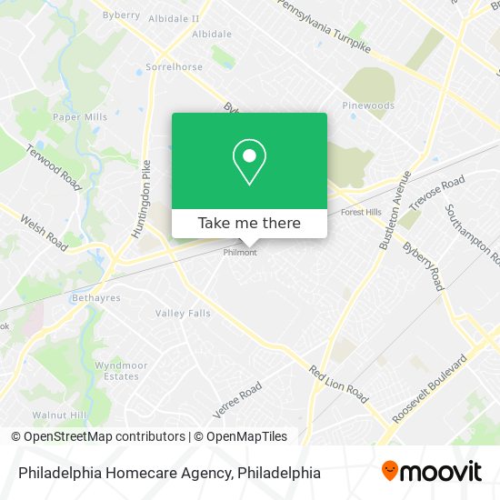 Mapa de Philadelphia Homecare Agency