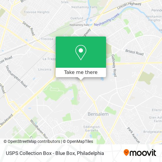 Mapa de USPS Collection Box - Blue Box