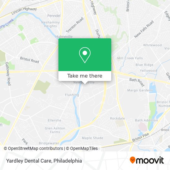 Mapa de Yardley Dental Care