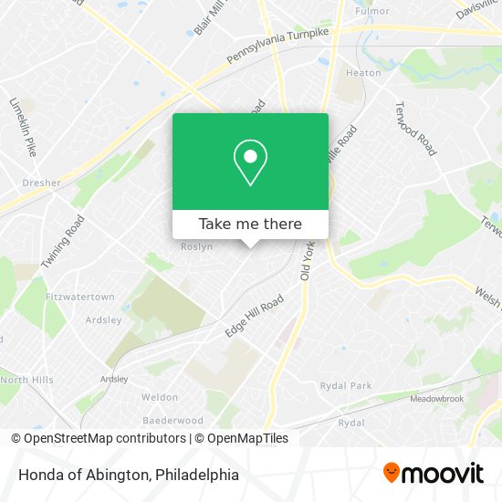 Honda of Abington map