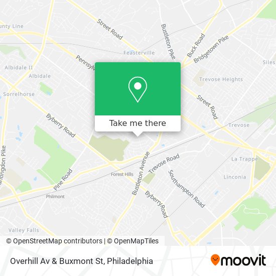 Overhill Av & Buxmont St map