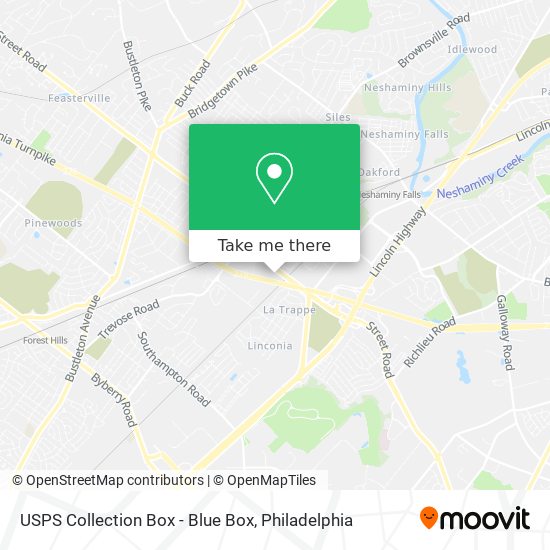 USPS Collection Box - Blue Box map