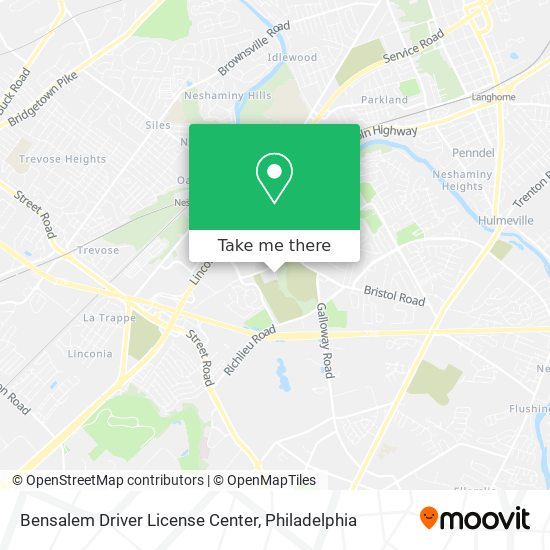 Bensalem Driver License Center map