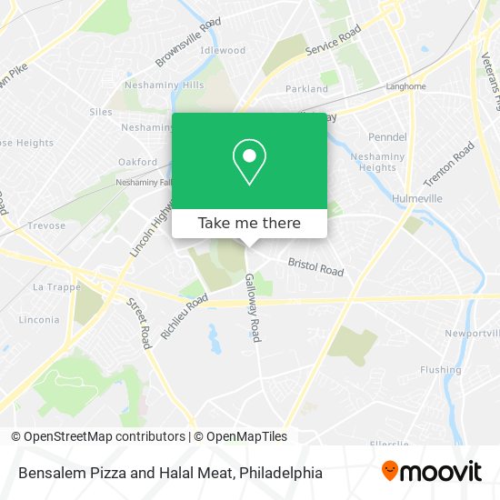 Bensalem Pizza and Halal Meat map