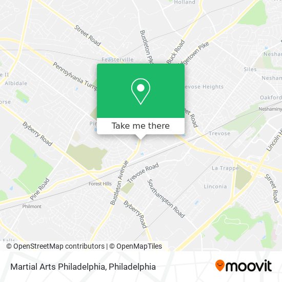 Martial Arts Philadelphia map