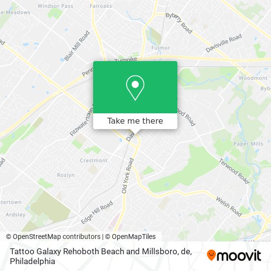 Tattoo Galaxy Rehoboth Beach and Millsboro, de map