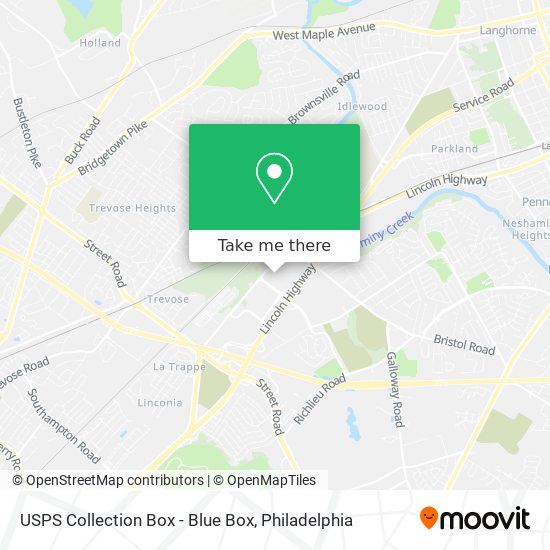 USPS Collection Box - Blue Box map