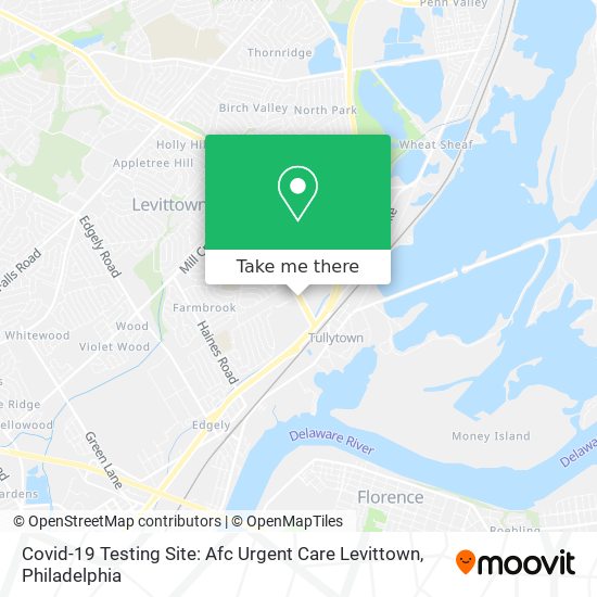 Covid-19 Testing Site: Afc Urgent Care Levittown map
