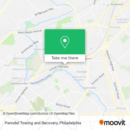 Penndel Towing and Recovery map