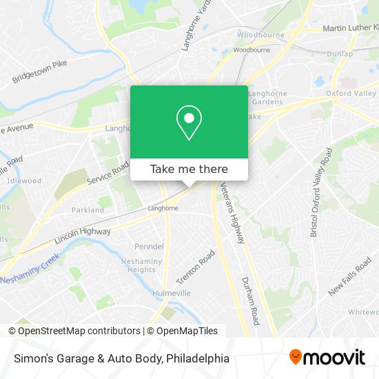 Mapa de Simon's Garage & Auto Body