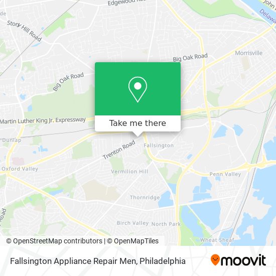 Fallsington Appliance Repair Men map