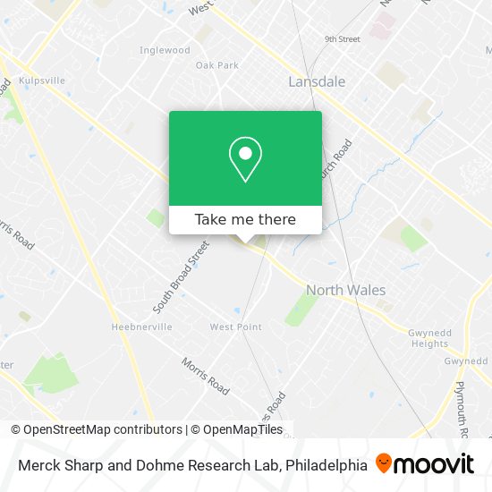 Merck Sharp and Dohme Research Lab map