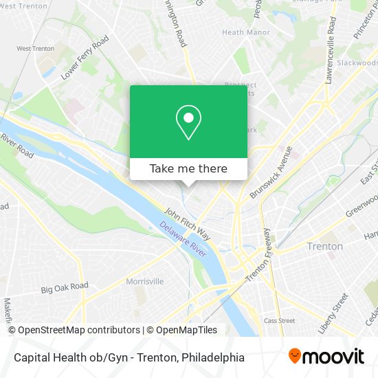 Capital Health ob / Gyn - Trenton map