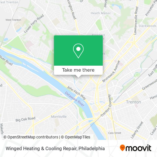 Winged Heating & Cooling Repair map