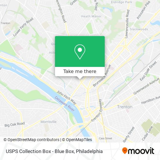 Mapa de USPS Collection Box - Blue Box