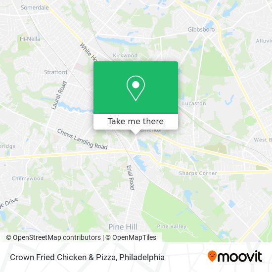 Mapa de Crown Fried Chicken & Pizza