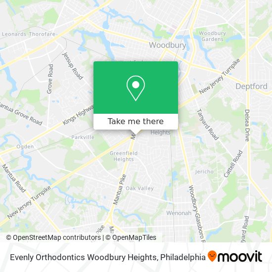 Evenly Orthodontics Woodbury Heights map