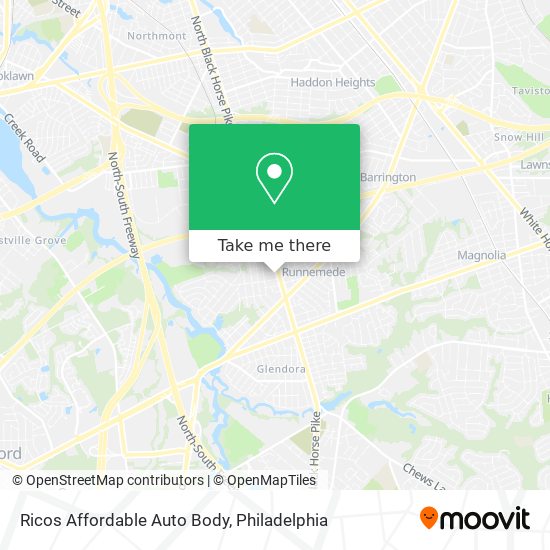 Ricos Affordable Auto Body map