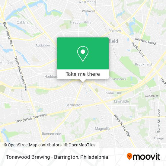 Tonewood Brewing - Barrington map