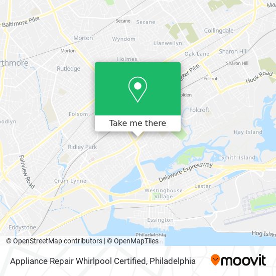 Mapa de Appliance Repair Whirlpool Certified