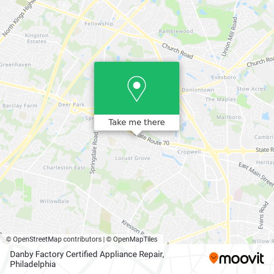 Danby Factory Certified Appliance Repair map