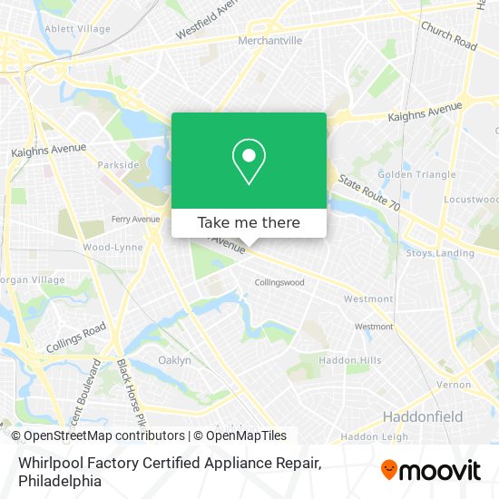 Mapa de Whirlpool Factory Certified Appliance Repair