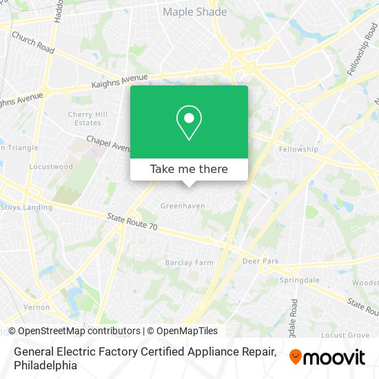 General Electric Factory Certified Appliance Repair map