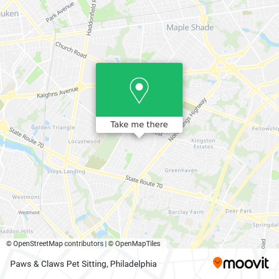 Mapa de Paws & Claws Pet Sitting