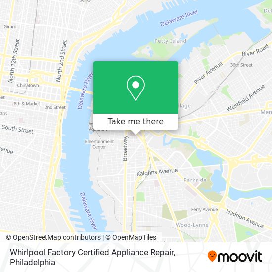 Mapa de Whirlpool Factory Certified Appliance Repair