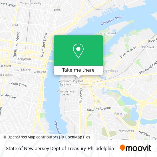 State of New Jersey Dept of Treasury map