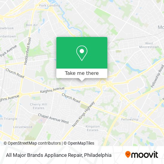 Mapa de All Major Brands Appliance Repair