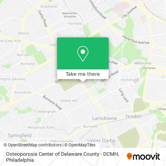 Osteoporosis Center of Delaware County - DCMH map