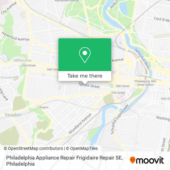 Philadelphia Appliance Repair Frigidaire Repair SE map