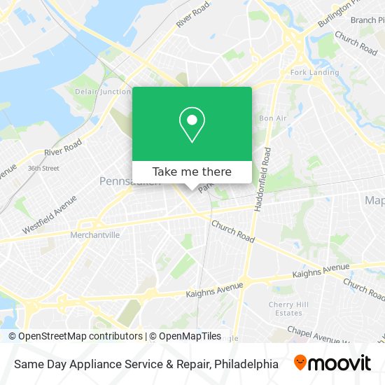 Same Day Appliance Service & Repair map