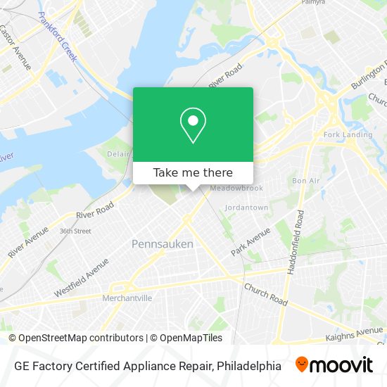 GE Factory Certified Appliance Repair map