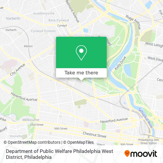 Department of Public Welfare Philadelphia West District map