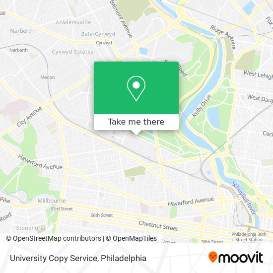 University Copy Service map