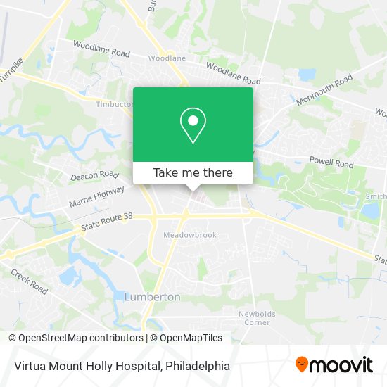 Virtua Mount Holly Hospital map