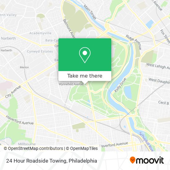 24 Hour Roadside Towing map