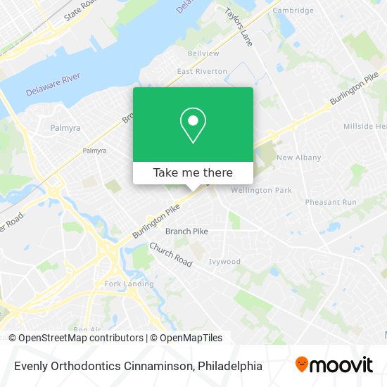 Evenly Orthodontics Cinnaminson map