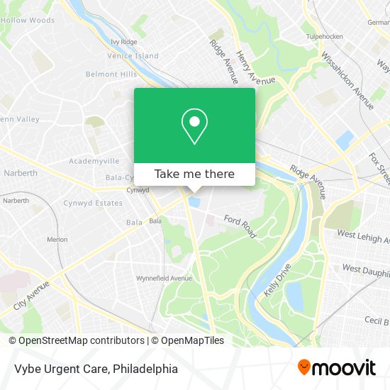 Vybe Urgent Care map