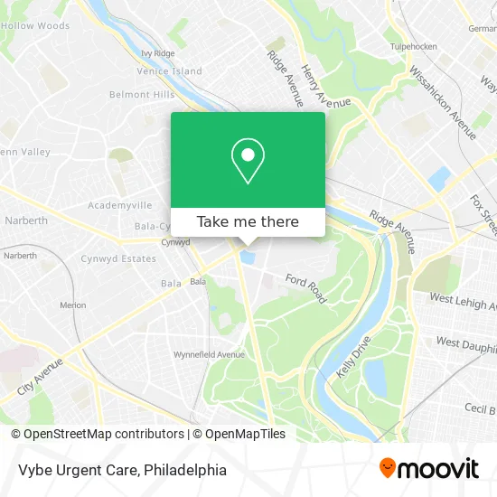 Vybe Urgent Care map
