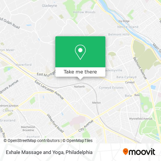 Exhale Massage and Yoga map