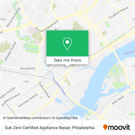 Mapa de Sub Zero Certified Appliance Repair