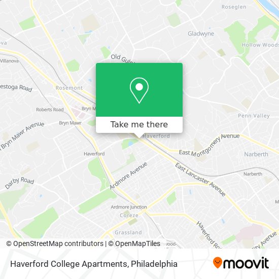 Mapa de Haverford College Apartments