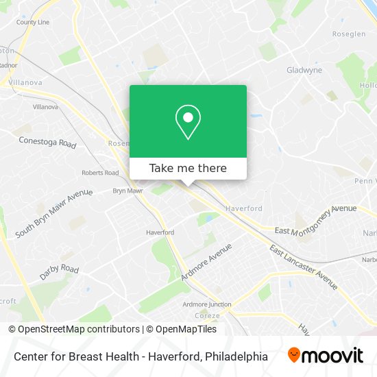 Center for Breast Health - Haverford map