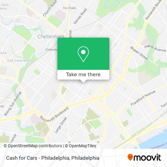 Cash for Cars - Philadelphia map