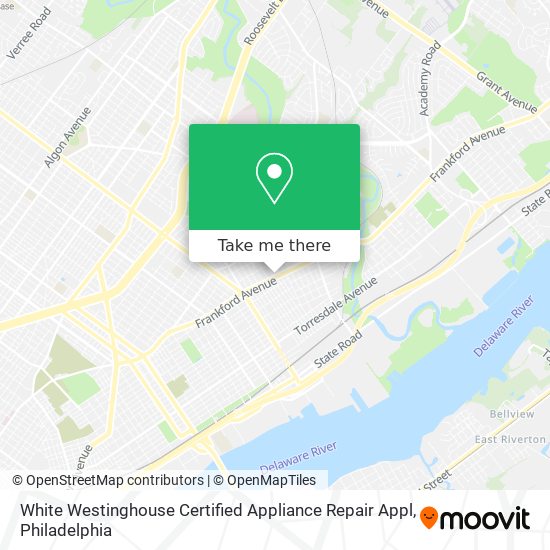 White Westinghouse Certified Appliance Repair Appl map