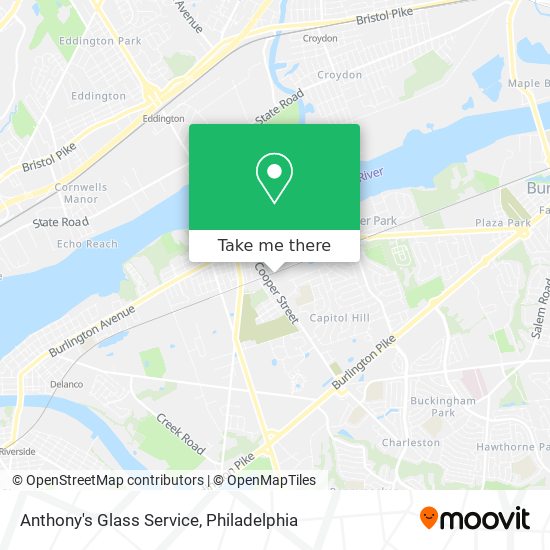 Anthony's Glass Service map